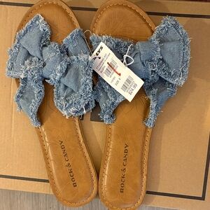 Rock & Candy Frayed Denim Sandals